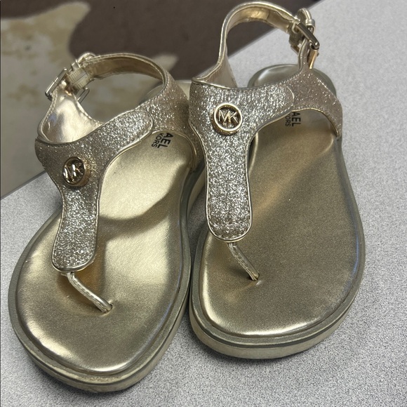 Michael Kors Kids Glittery Gold Sandals - Picture 1 of 6